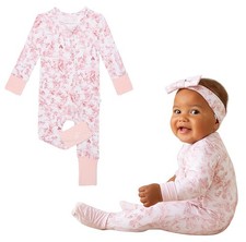 Convertible Baby Sleepers - Girls Footless Baby Pajamas with 2 Way Zipper for...