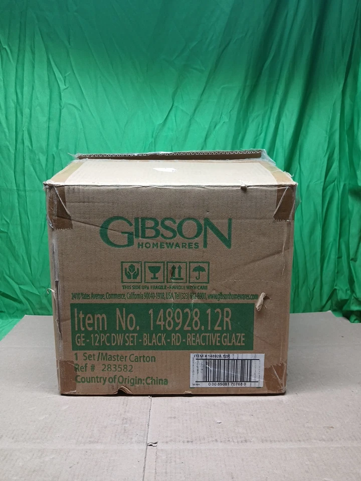 Gibson Elite Tahoe Sunset 12 Pc Dinnerware Set|Stoneware Plates & Bowls|Black - Image 2 of 3