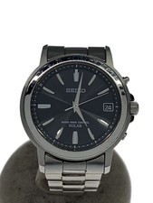 SEIKO Solar Wristwatch/Analog/BLK/SLV/7B52 0AF0//