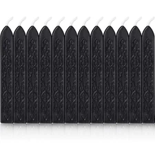 Bememo 12 Pieces Sealing Wax Sticks with Wicks Antique Fire Manuscript Sealin...