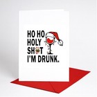 Funny Christmas Card Rude Adult Xmas Ho Ho Holy S**T Im Drunk BC1093