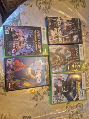 5 Video Game Lot Ps2 Xbox 360 Gundam Batman Minecraft