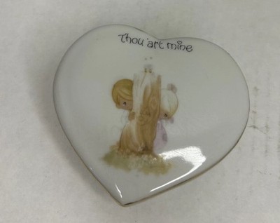 Vintage 1990 Enesco Precious Moments Thou Art Mine Trinket Jewelry Girl Box