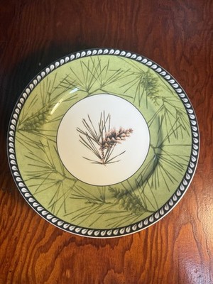 NEW LENOX Etching Pine Bough  Accent Plate 9'5'' Green