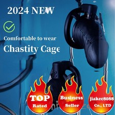 2024 Latest 3D Printed Male Chastity Lock Abstinence Cage with 3 Size Ring