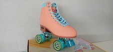 Sweet Coral Roller Skates Glitter Blue Wheels Fun Retro Style Size 9