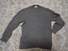 L.L.Bean Shetland Wool Sweater Gray Size S Used 100 Wool