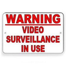 Metal Sign Warning 24 Hour Video Surveillance Camera CCTV Protected Security