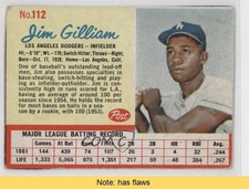 1962 Post Jim Gilliam #112 READ b0n