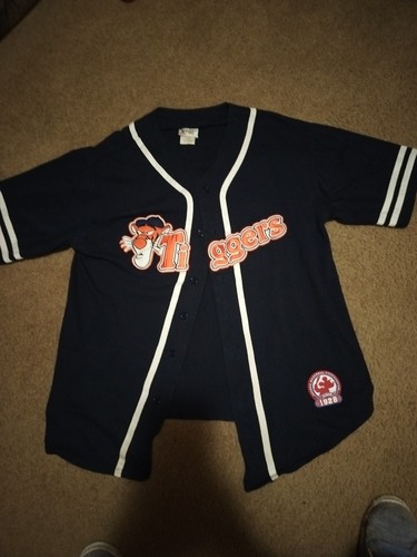 Vintage Disneyland Tiggers Baseball Jersey Shirt Large Men Blue Short Sleeve Y2K - Picture 6 of 6