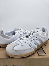 Size 6.5 - Adidas Samba OG White Silver Metallic Grey W