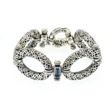 Konstantino Dome 925 Sterling & 18K Gold Blue Spinel Bracelet