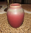 Antique 1905 Art Nouveau Rookwood Pottery Matte Pink & Green Cabinet Vase 654 D