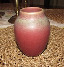 Antique 1905 Art Nouveau Rookwood Pottery Matte Pink & Green Cabinet Vase 654 D