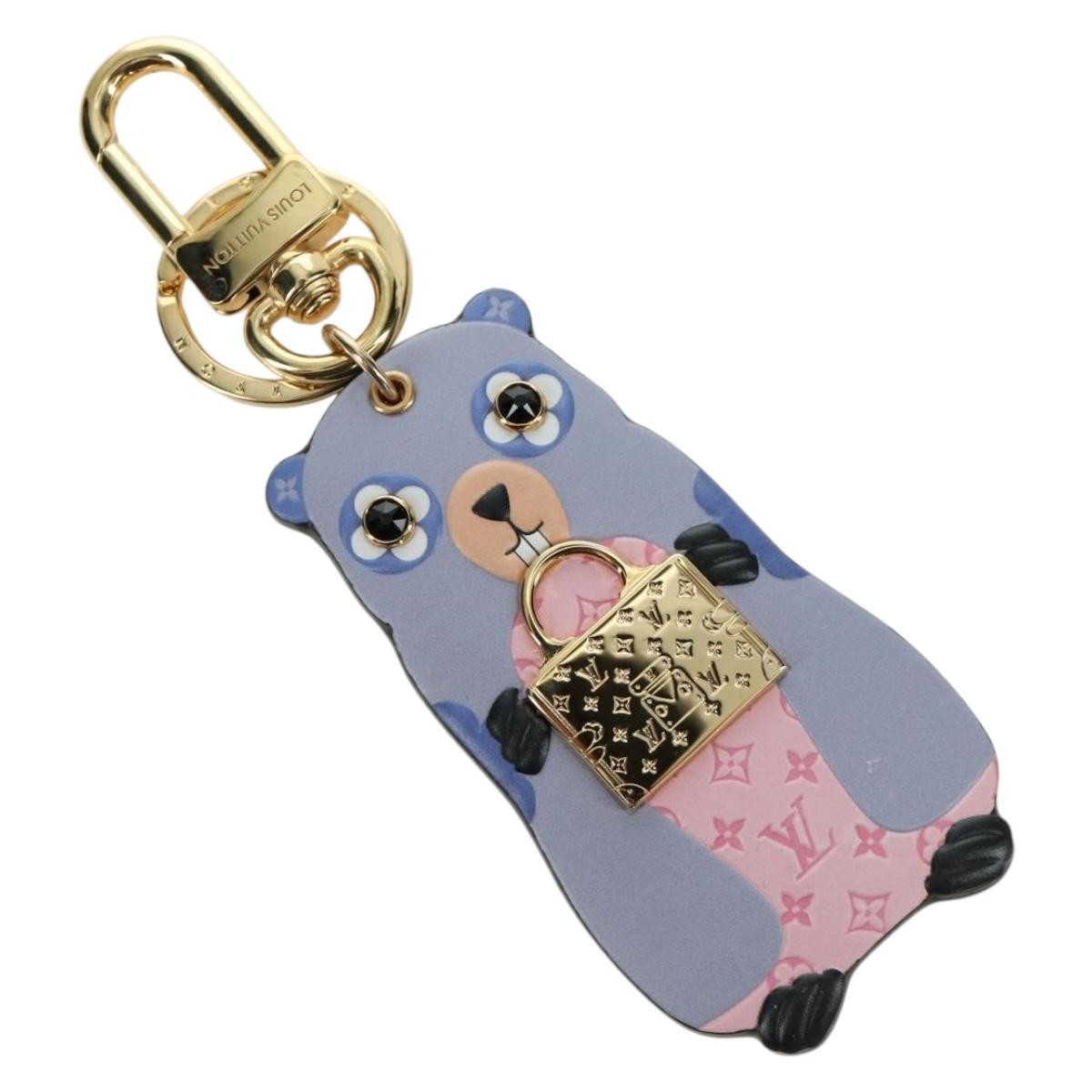 LOUIS VUITTON Monogram LV Marmot Charm Purple M01350 LV Auth