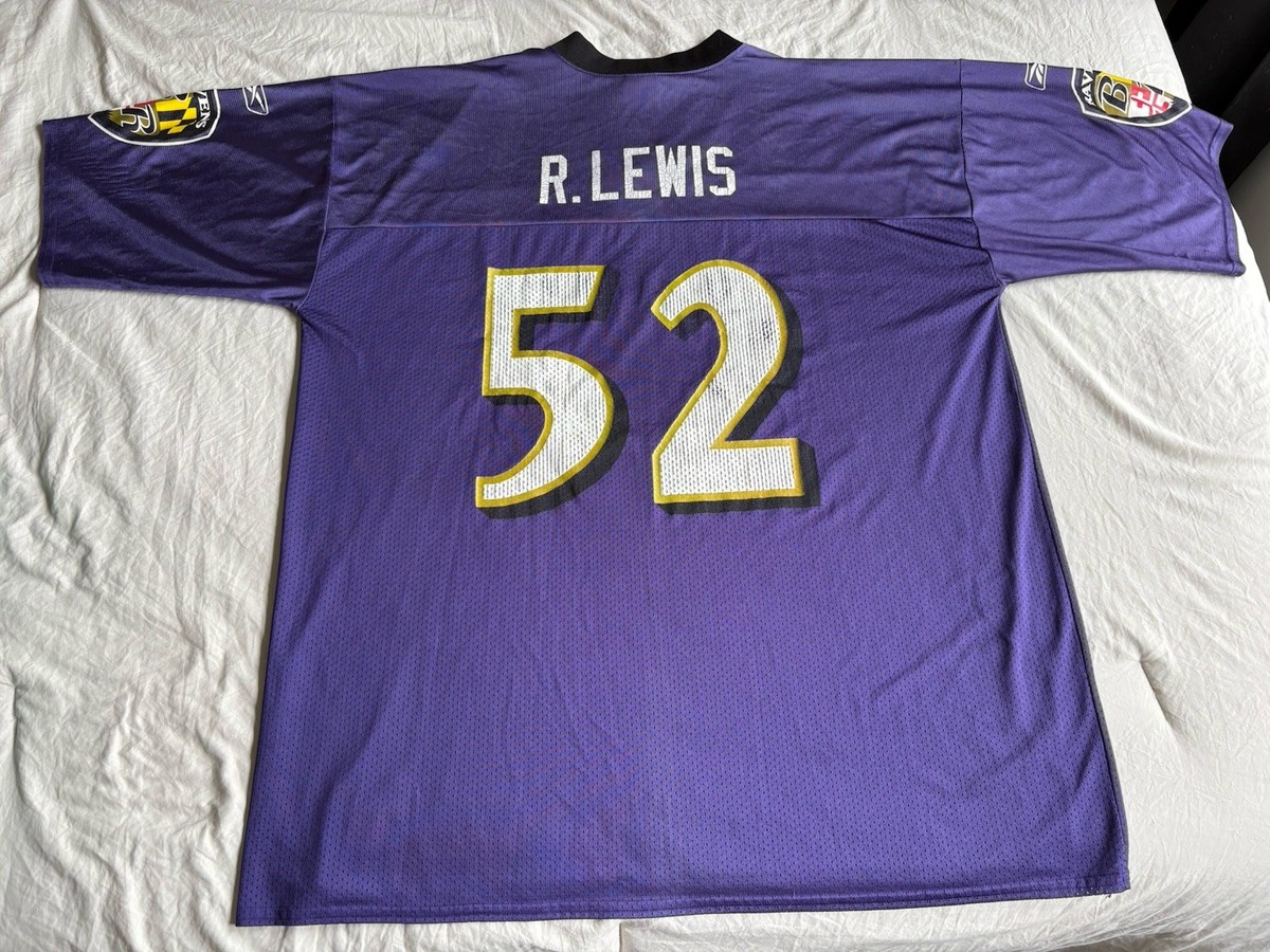 Vintage Reebok Baltimore Ravens Ray Lewis XL NFL Number 52 Jersey