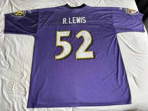 Seller's photo on eBay: Vintage Reebok Baltimore Ravens Ray Lewis XL NFL Number 52 Jersey