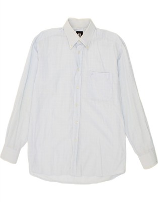 ROCCOBAROCCO Mens Shirt Size 15 3/4 40 Medium  Blue Check BW91