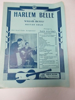 William Morris Harlem Belle Guitar Solo Sheet Music Ned Cosco w/2nd Guitar Accom