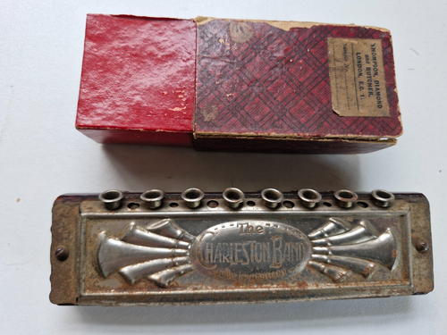 ARMONICA TEDESCA VINTAGE THE CHARLESTON BAND STILE TROMBA COME DA RITROVAMENTO FUNZIONA