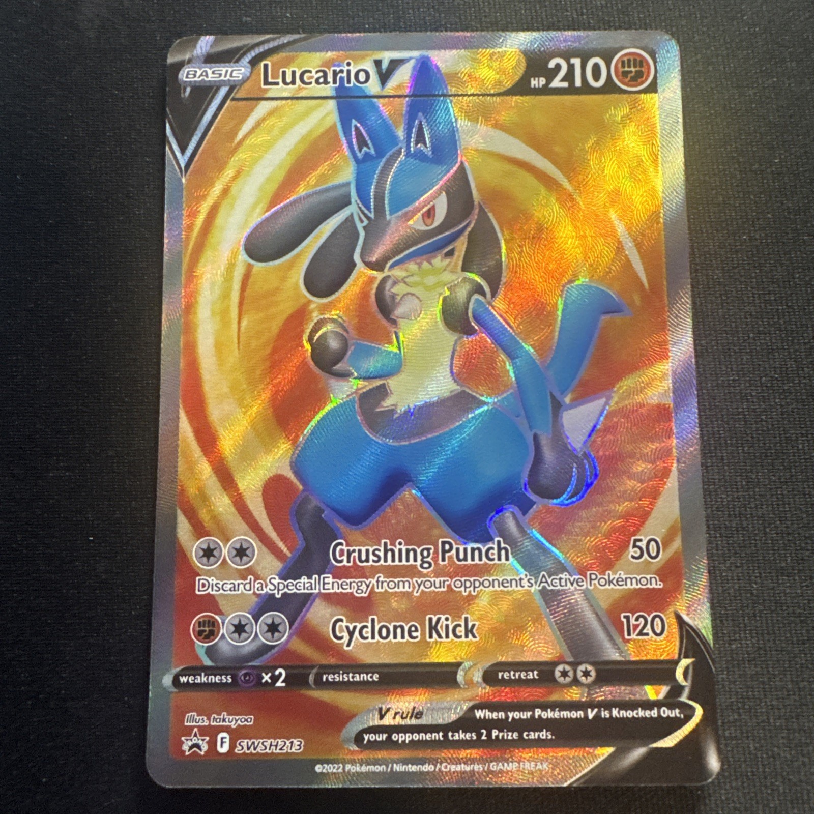 Pokemon Lucario V SWSH213 Full Art Black Star Promo Premium Collection NM