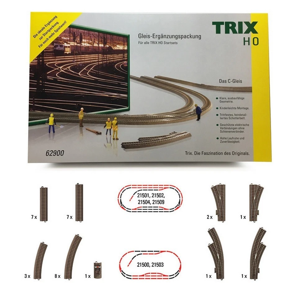 Coffret de rails complémentaires C-HO 1/87-TRIX 62900 - Photo 1/1