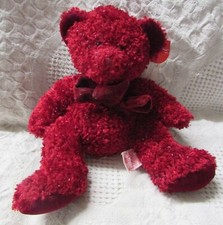 Russ 4919 Rosetta Bears From The Past Collection With Tag, Red Sparkle