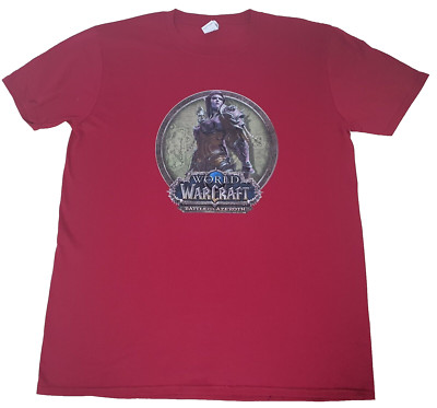 World of Warcraft: Battle for Azeroth T-shirt Red Blizzard original size L NEW