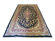 Tappeto orientale persiano Kirman annodato a mano fine motivo floreale 223 x 123 cm