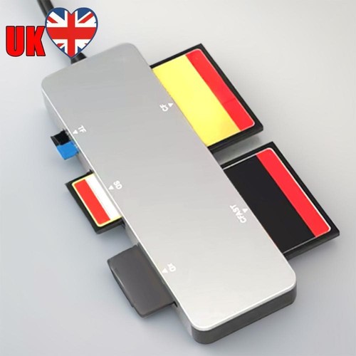 5 in 1 Multi Memory Card Reader Type-C & USB A CFast+XD+CF+SD+TF Reader Silver