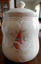 Marmalade Canister Jar(s) 8.5" H International Stoneware Ivory Blue DISCONTINUED