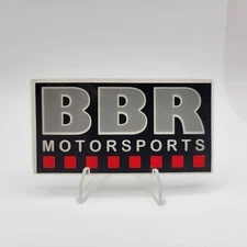 BBR MOTORSPORTS STICKER Black/White/Red Motorsports Decal 3.5 in x 2 in