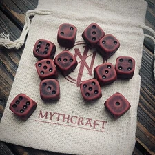 Ancient Matte D6 Dice Red Blood Soaked Aged | DnD Dungeons and Dragons | D6