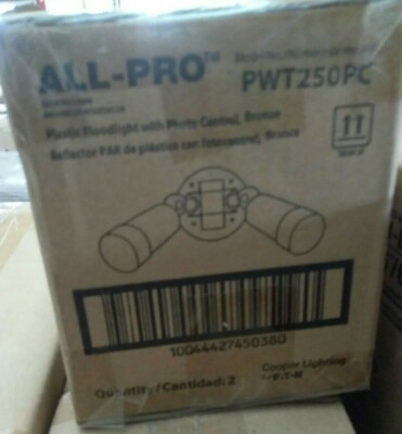 2-NEW ALL-PRO Twin Floodlight With Sensor by Cooper Lighting- BRONZE