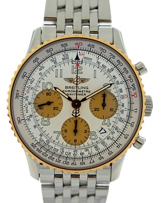 Breitling 42mm Men's Navitimer Two Tone Automatic Chrono Watch B+P! Ref: D23322!