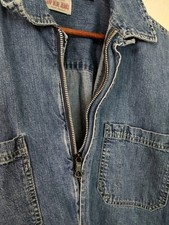 Vtg Gap Dungarees Chore Work Jacket Shirt Zip Men's Large L Denim Jean RARE