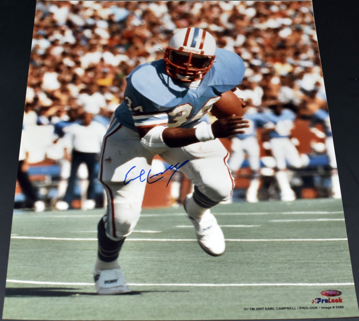 EARL CAMPBELL SIGNED AUTOGRAPHED HOUSTON OILERS 16x20 PHOTO
