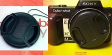 FRONT SNAP-ON LENS CAP DIRECTLY TO CAMERA SONY CYBERSHOT DSC-H3 DSC-H10 +HOLDER