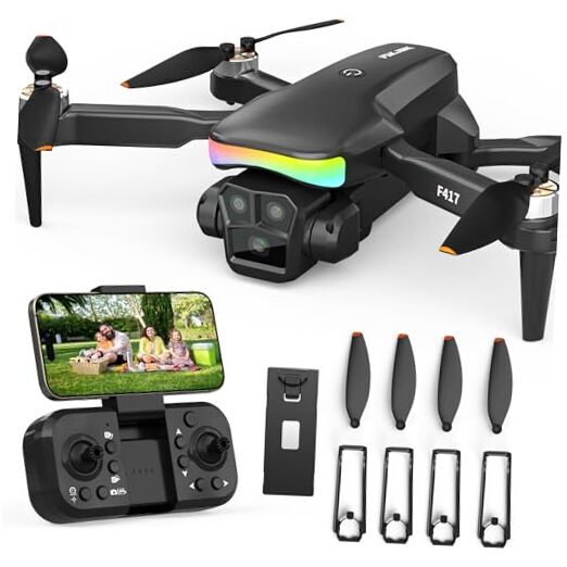 Foldable F417 Drone with 1080P Camera, RGB Lights & 90° Adjustable Angle for Beginners and Adults-image