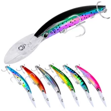 6.7" Deep Diver Trolling/Casting Fishing Lures Minnow Crankbait Baits Tuna Wahoo