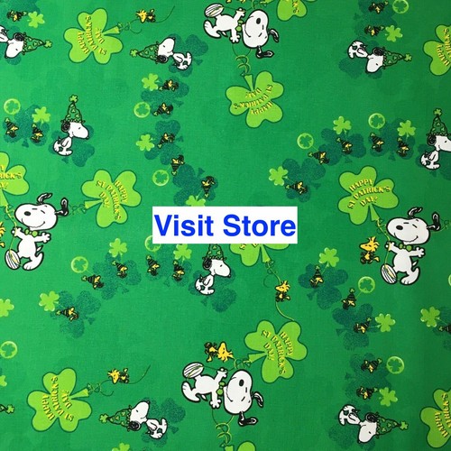 St. Patrick's Day Lucky Clover Shamrock & Dots Quilt Quilting Sewing Fabric FQ - Picture 7 of 8