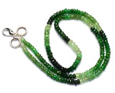 Natural Gem Tsavorite 3-4mm Size Rondelle Beads Necklace 16" Green Garnet 55Cts.