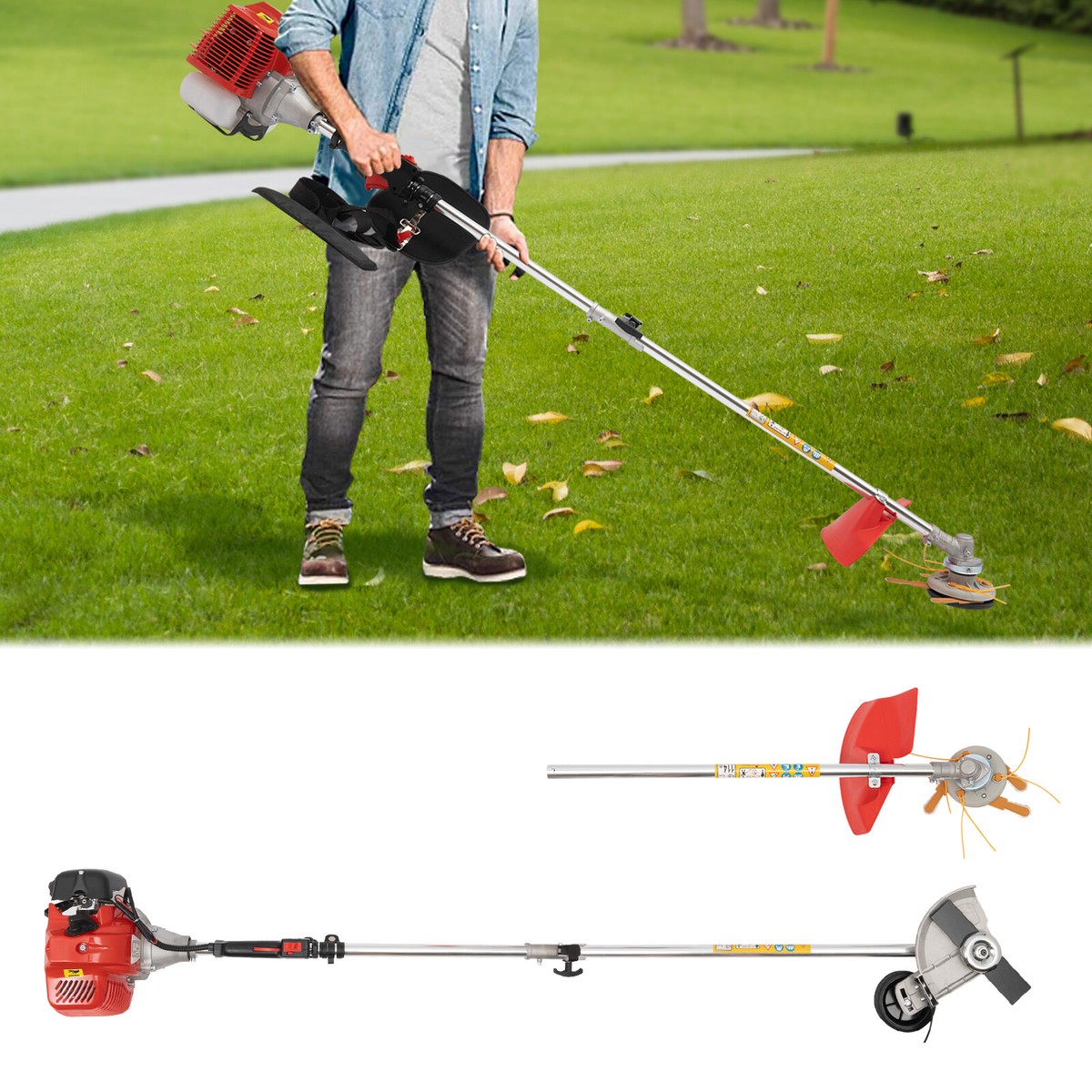 2co16　0108 ♡ 43cc 2-Stoke Gas Weed Trimmer Brush Cutter Lawn Edger Grass