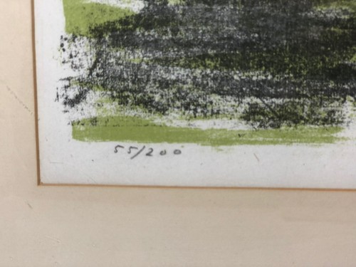 Vintage McM 50s 60s Mid century Charcoal litho Signed Framed R. Wehrlin 55/200 - Picture 4 of 11