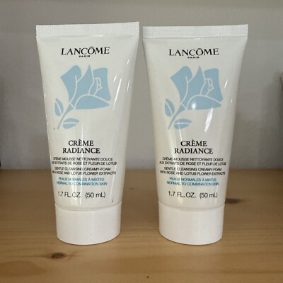 2 x Lancome Creme Radiance Gentle Cleansing Creamy Foam 1.7 oz/50ml ~ NEW, FRESH