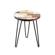 Greenage Side Table Solid Reclaimed Wood for Small Spaces Coffee Sofa End Table