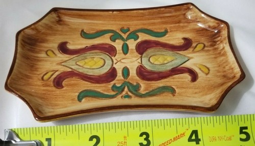 Pennsbury Keramik Tablett 5" Schmuckstück Tulpe Blume Volkskunst signiert Morrisville PA - Bild 4 von 5