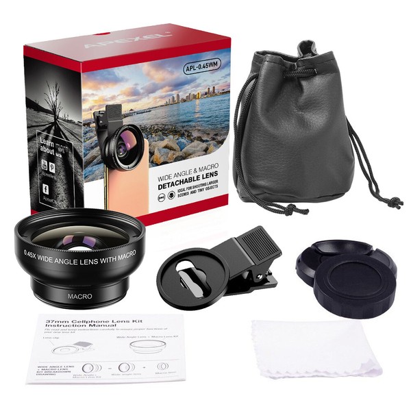 Alternate view of Apexel 2in1 0.45x Wide Angle 12.5x Macro Lens Phone Camera Lens Phones