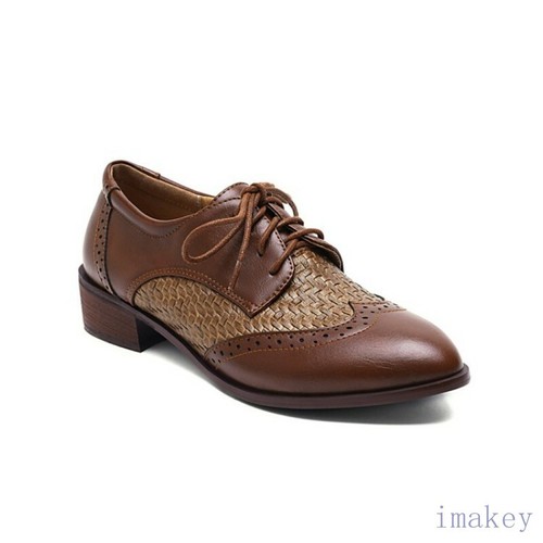 Brogue Womens Pointy Toe Pumps Wingtip 