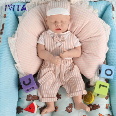 IVITA 18'' Full Silicone Reborn Baby Boy Handmade Soft Silicone Newborn Doll